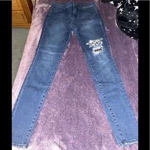 Lurking Class by Sketchy Tank Ripped Blue High Waisted Skinny Jeans